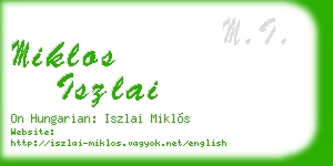 miklos iszlai business card