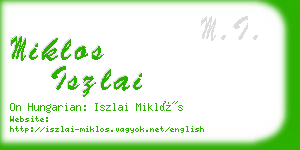 miklos iszlai business card